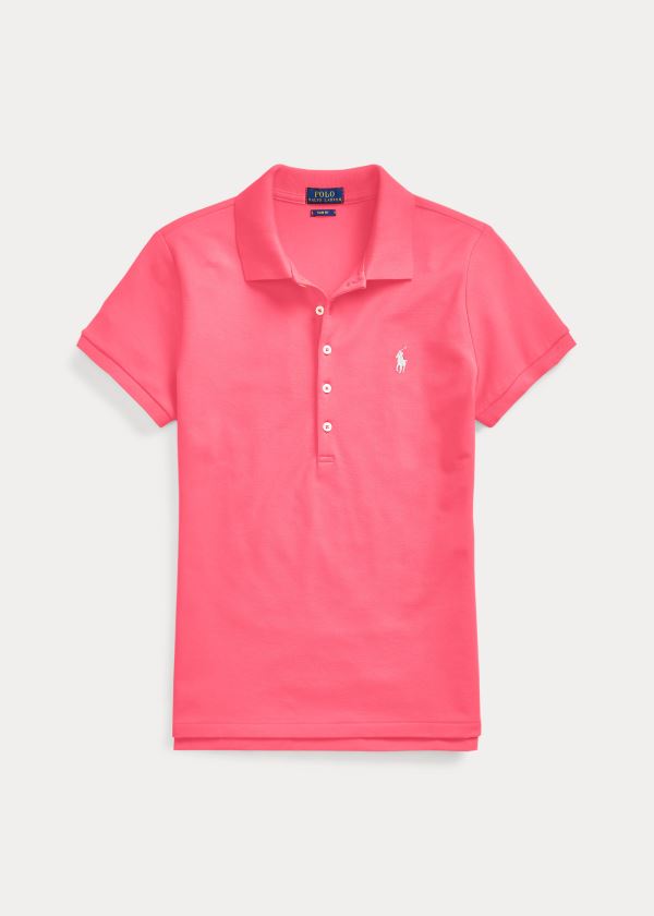 Camisa Polo Polo Ralph Lauren Mujer Rosas - Slim Fit Stretch - FGHTZ7028